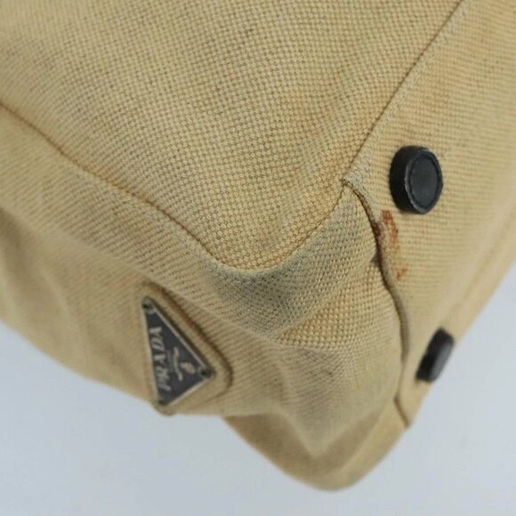 PRADA Tote Bag Canvas Beige Auth ti2434 - Picture 4 of 16